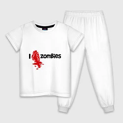 Детская пижама I love zombies