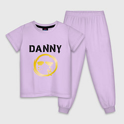 Пижама хлопковая детская HU: Danny цвета лаванда — фото 1