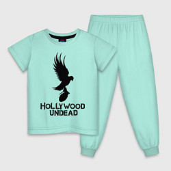 Пижама хлопковая детская Hollywood Undead цвета мятный — фото 1