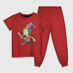 Пижама хлопковая детская Эльфо, цвет: красный