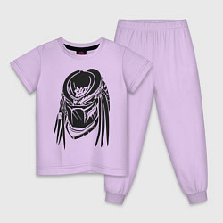 Пижама хлопковая детская Хищник, цвет: лаванда