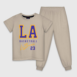Пижама хлопковая детская Lebron 23: Los Angeles, цвет: миндальный