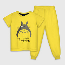 Пижама хлопковая детская Соседский Тоторо, цвет: желтый