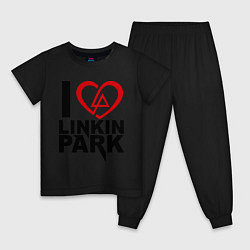 Пижама хлопковая детская I love Linkin Park, цвет: черный