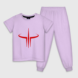 Пижама хлопковая детская Quake logo цвета лаванда — фото 1