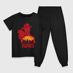 Пижама хлопковая детская Red Dead Redemption 2, цвет: черный
