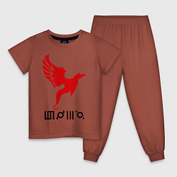 Пижама хлопковая детская 30 STM: Bird, цвет: кирпичный