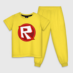 Пижама хлопковая детская Roblox, цвет: желтый