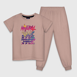 Пижама хлопковая детская Imagine Dragons - Natural, цвет: пыльно-розовый