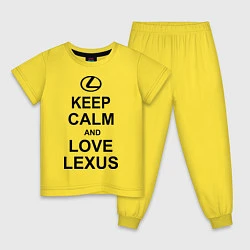 Пижама хлопковая детская Keep Calm & Love Lexus, цвет: желтый