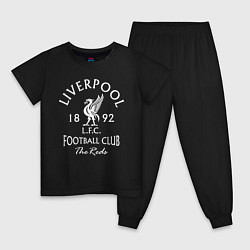 Пижама хлопковая детская Liverpool: Football Club, цвет: черный
