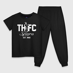 Пижама хлопковая детская THFC Est 1882 цвета черный — фото 1