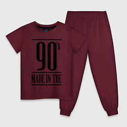 Пижама хлопковая детская Made in the 90s цвета меланж-бордовый — фото 1