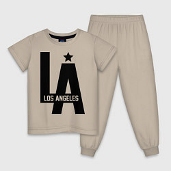Пижама хлопковая детская Los Angeles Star, цвет: миндальный