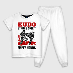 Пижама хлопковая детская Kudo: Strong Spirit, цвет: белый
