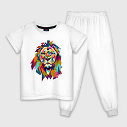 Пижама хлопковая детская Lion Art, цвет: белый