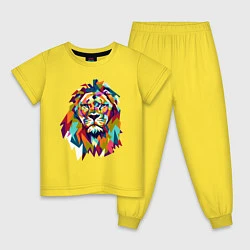 Пижама хлопковая детская Lion Art, цвет: желтый