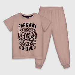 Пижама хлопковая детская Parkway Drive: Australia, цвет: пыльно-розовый