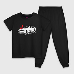 Пижама хлопковая детская Mitsubishi Galant, цвет: черный