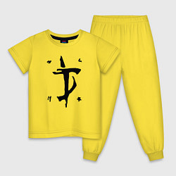 Пижама хлопковая детская DOOM Slayer, цвет: желтый