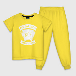 Пижама хлопковая детская Metallica Since 1981, цвет: желтый