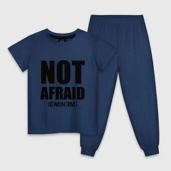 Пижама хлопковая детская Not Afraid, цвет: тёмно-синий