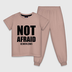 Пижама хлопковая детская Not Afraid, цвет: пыльно-розовый