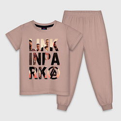 Пижама хлопковая детская Linkin Park, цвет: пыльно-розовый