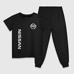 Пижама хлопковая детская NISSAN, цвет: черный