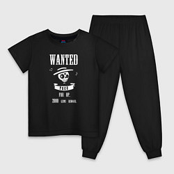 Пижама хлопковая детская Wanted Poco, цвет: черный