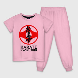 Пижама хлопковая детская Karate Kyokushin, цвет: светло-розовый