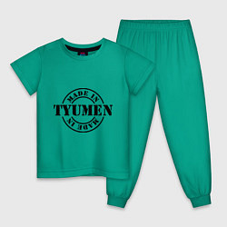 Пижама хлопковая детская Made in Tyumen, цвет: зеленый