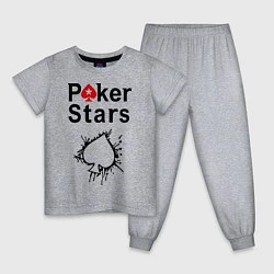 Пижама хлопковая детская Poker Stars, цвет: меланж