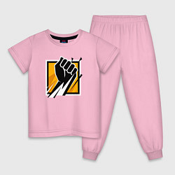 Пижама хлопковая детская R6S FINKA, цвет: светло-розовый