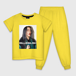 Пижама хлопковая детская Billie Eilish, цвет: желтый