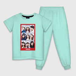 Пижама хлопковая детская TWICE, цвет: мятный