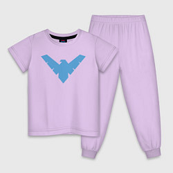 Пижама хлопковая детская Nightwing, цвет: лаванда