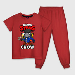 Пижама хлопковая детская BRAWL STARS CROW, цвет: красный