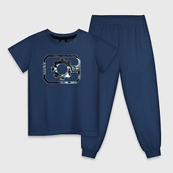 Пижама хлопковая детская Cyborg, цвет: тёмно-синий