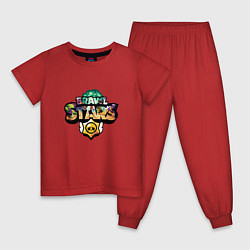 Пижама хлопковая детская Brawl Stars, цвет: красный
