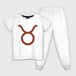 Пижама хлопковая детская Телец Taurus, цвет: белый