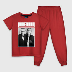 Пижама хлопковая детская Lindemann, цвет: красный