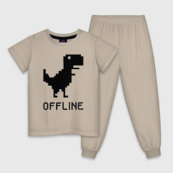 Пижама хлопковая детская Offline, цвет: миндальный