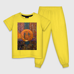 Пижама хлопковая детская Лис, цвет: желтый