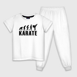 Пижама хлопковая детская Karate Evolution, цвет: белый