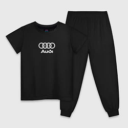 Пижама хлопковая детская Audi Ауди, цвет: черный