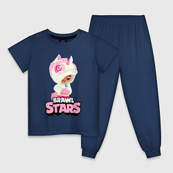 Пижама хлопковая детская Leon Unicorn Brawl Stars, цвет: тёмно-синий
