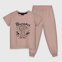 Пижама хлопковая детская Камчатка, цвет: пыльно-розовый