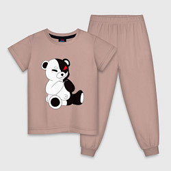 Пижама хлопковая детская Monokuma, цвет: пыльно-розовый