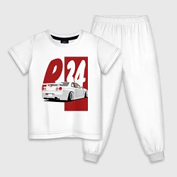 Пижама хлопковая детская Drift Cars Nissan Skyline R34, цвет: белый